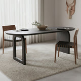 Bullnose dining table - black - 180 - mix base