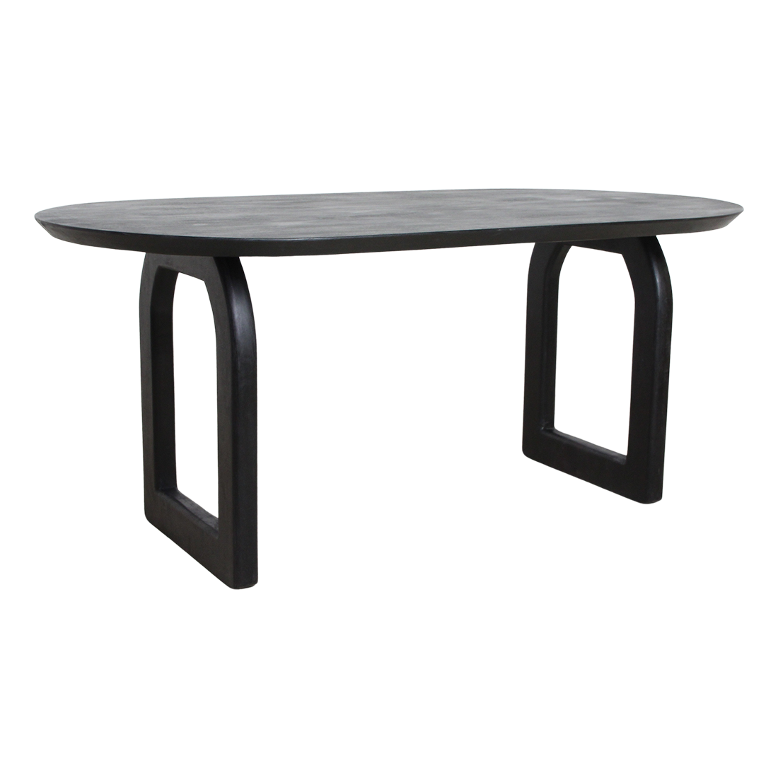 Bullnose dining table - black - 180 - open base