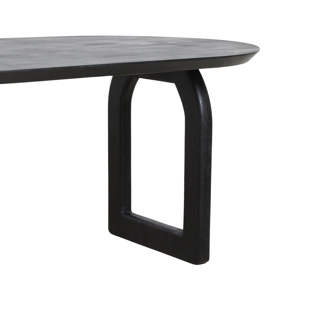 Bullnose dining table - black - 180 - open base