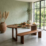Bullnose dining table - brown - 180 - mix base