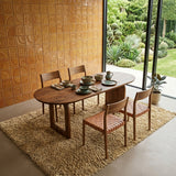 Bullnose dining table - brown - 180 - mix base