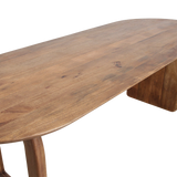 Bullnose dining table - brown - 180 - mix base