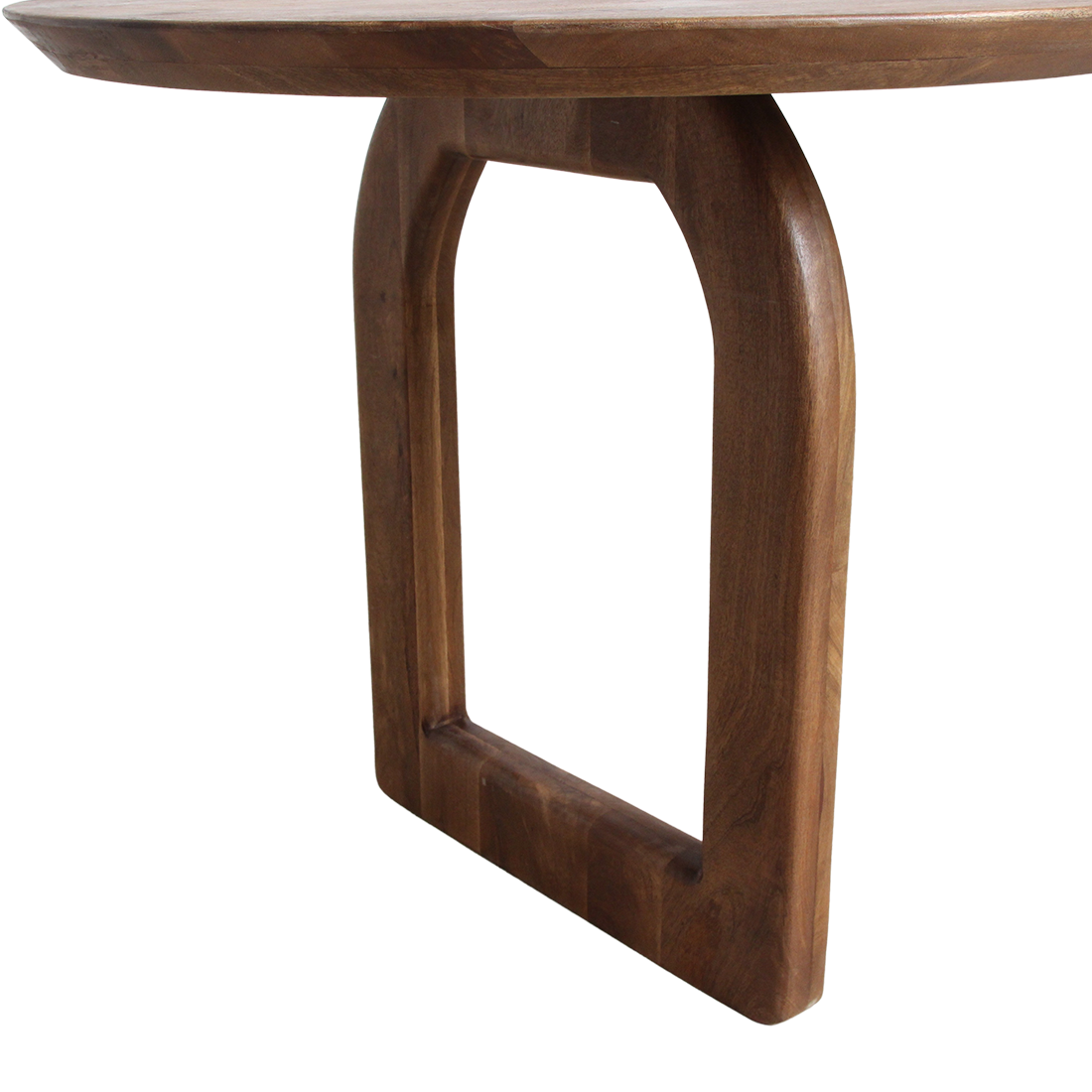 Bullnose dining table - brown - 180 - mix base