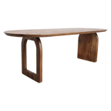 Bullnose dining table - brown - 200 - mix base