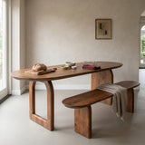 Bullnose dining table - brown - 200 - mix base
