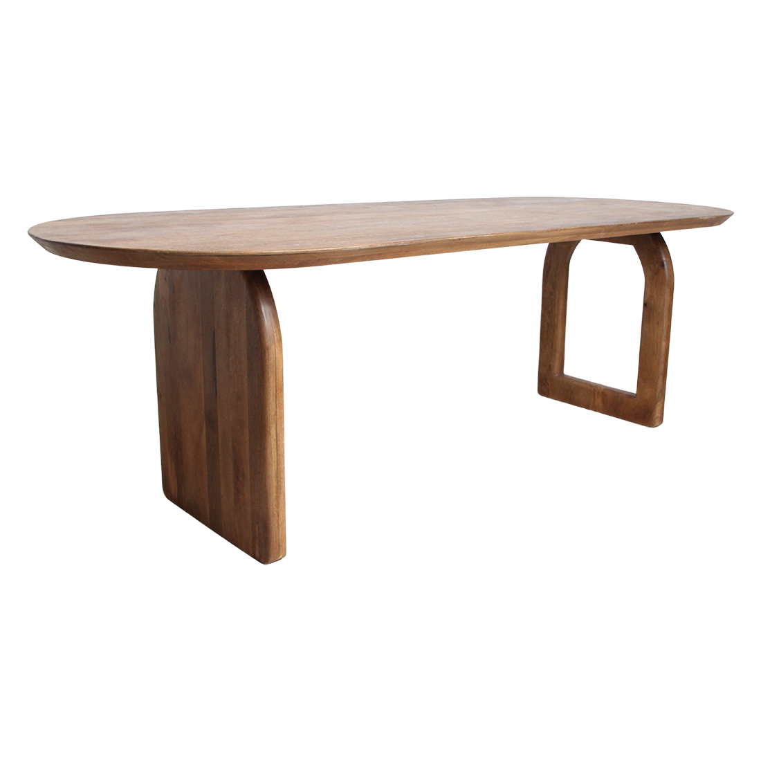 Bullnose dining table - brown - 200 - mix base