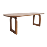 Bullnose dining table - brown - 200 - open base