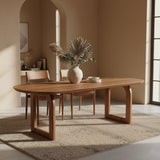 Bullnose dining table - brown - 200 - open base