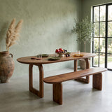 Bullnose dining table - brown - 200 - open base