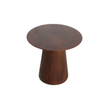 Bullnose mangohouten bijzettafel cone Ø 50 cm