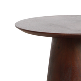 Bullnose mangohouten bijzettafel cone Ø 50 cm
