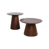 Bullnose mangohouten bijzettafel cone Ø 50 cm