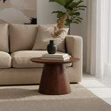 Bullnose mangohouten bijzettafel cone Ø 55 cm