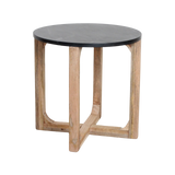 Marmeren bijzettafel rond - zwart