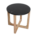 Marmeren bijzettafel rond - zwart