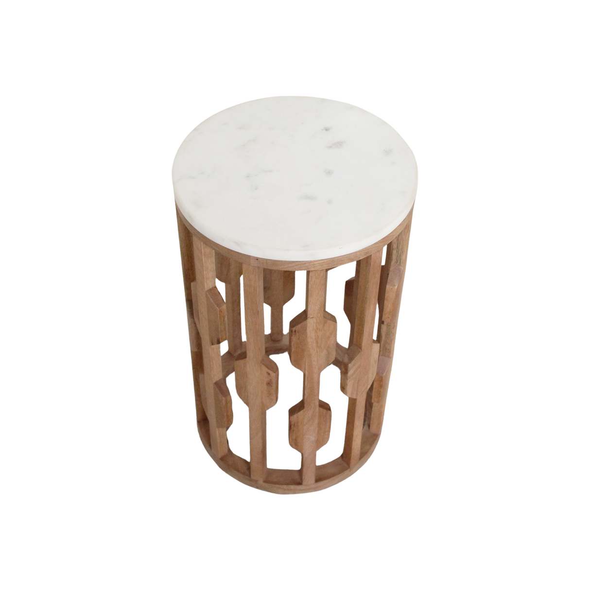 Atjeh marmeren bijzettafel - wit