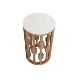 Atjeh marmeren bijzettafel - wit