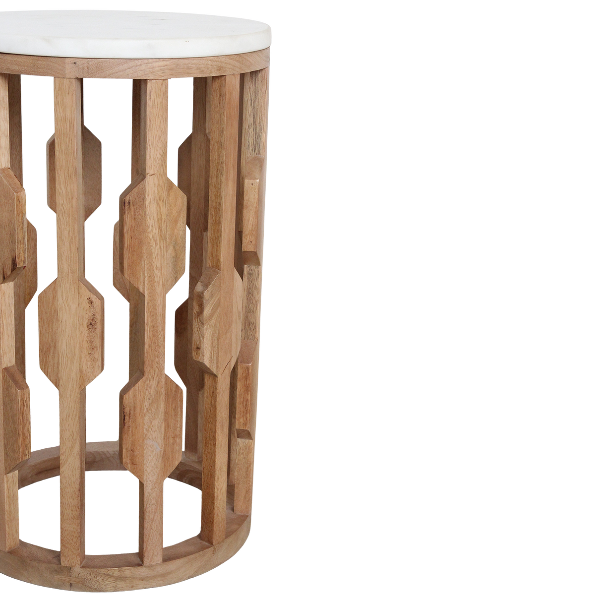 Atjeh marmeren bijzettafel - wit