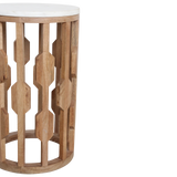 Atjeh marmeren bijzettafel - wit