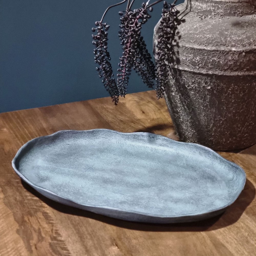 Bord Ovaal Blauw Patina 50,5 (set of 4)
