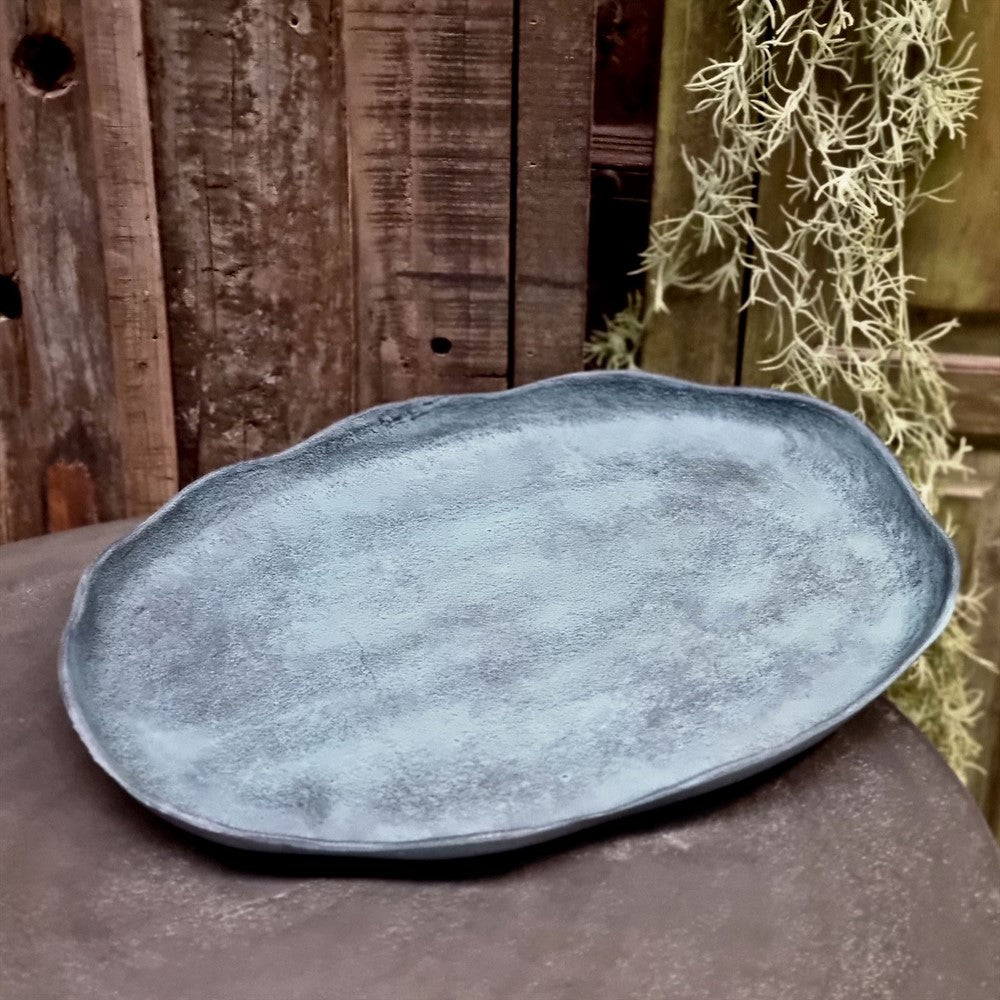 Bord Ovaal Blauw Patina 50,5 (set of 4)