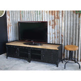 TV meubel metaal met mangohouten blad 160 cm