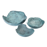 Schaal Decoratief Blauw Patina Groot (set of 4)