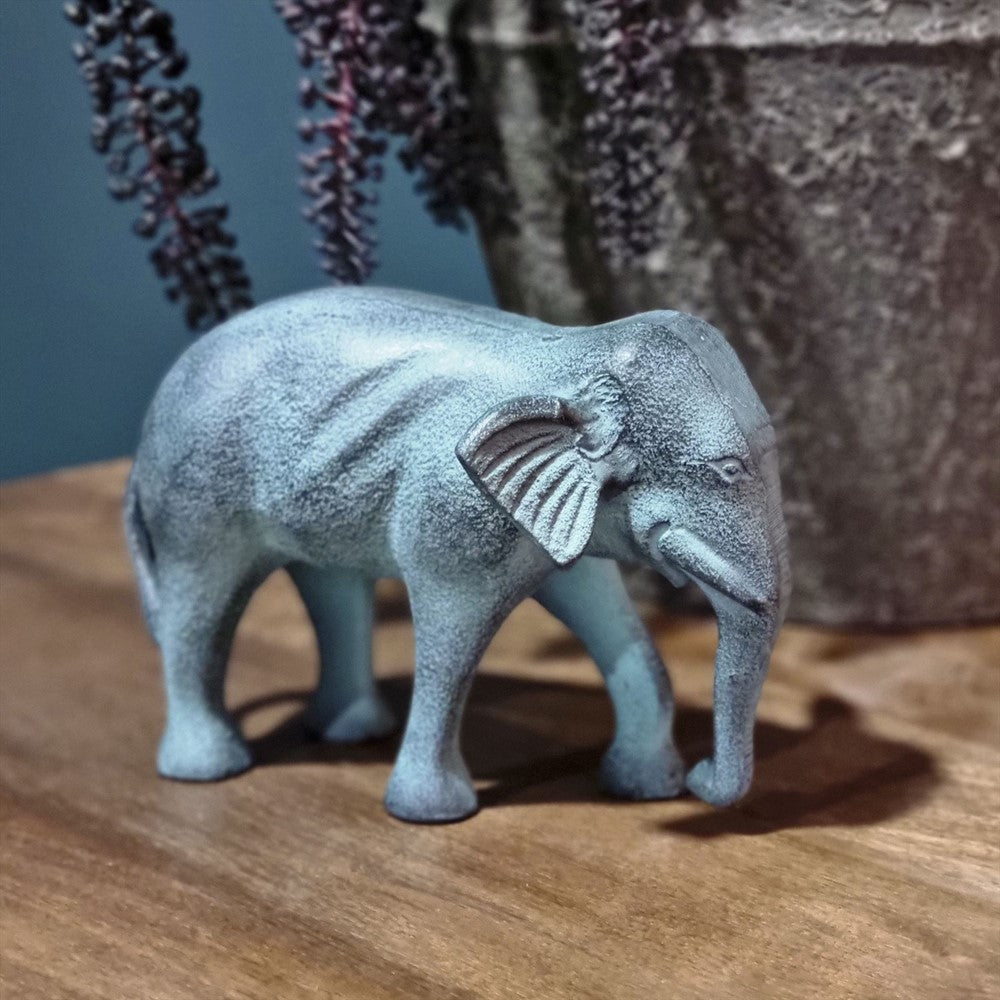 Sculptuur Olifant Blauw Patina (set of 4)